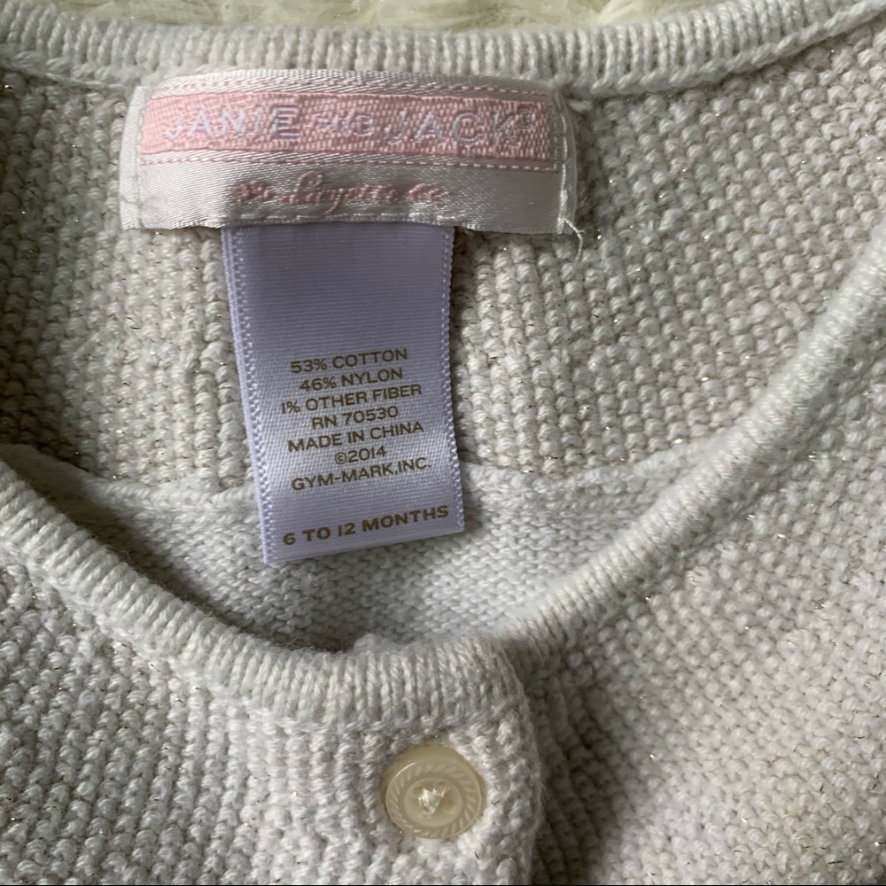 JANIE & JACK | White Button Down Sweater - Picture 4 of 5